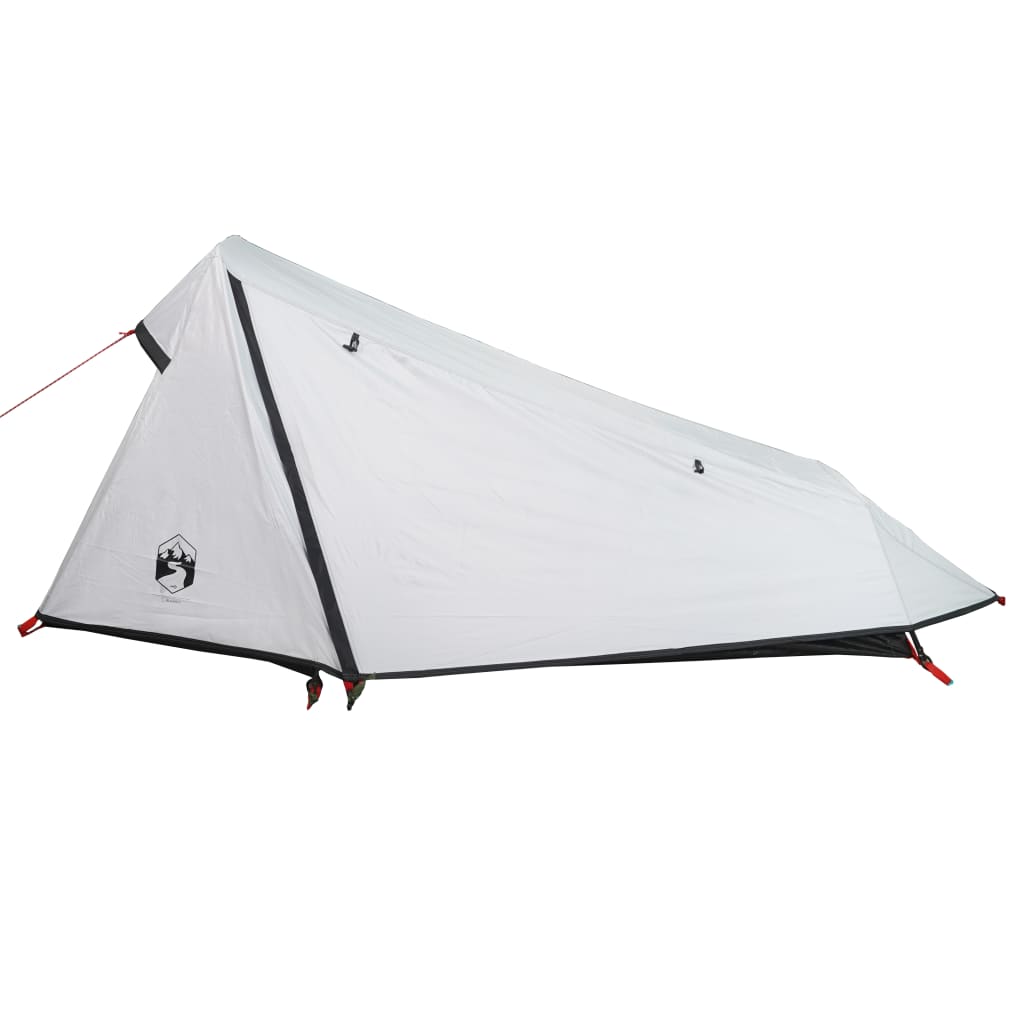 vidaXL Camping Tent Tunnel 1-Person White Blackout Fabric Waterproof