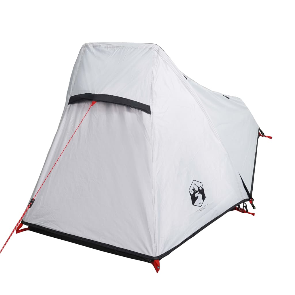 vidaXL Camping Tent Tunnel 1-Person White Blackout Fabric Waterproof