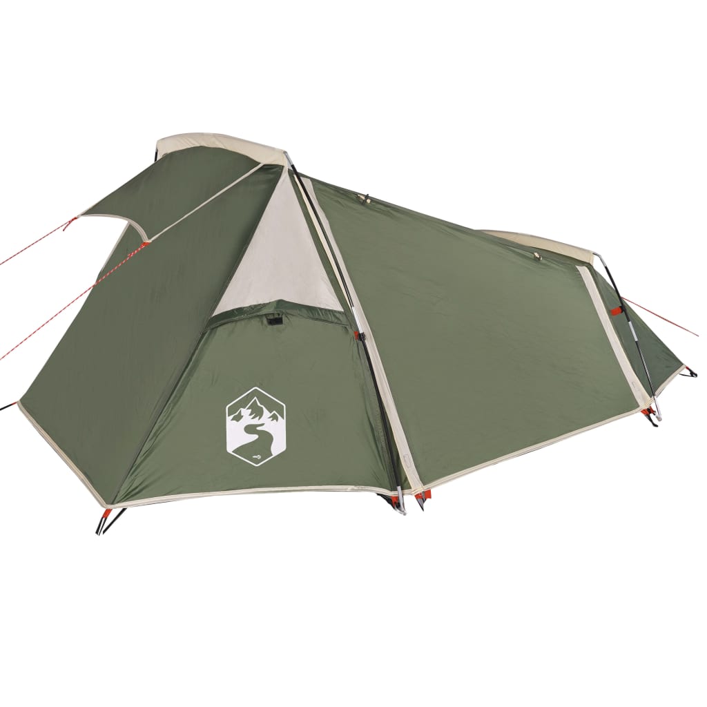 vidaXL Camping Tent Tunnel 2-Person Green Waterproof