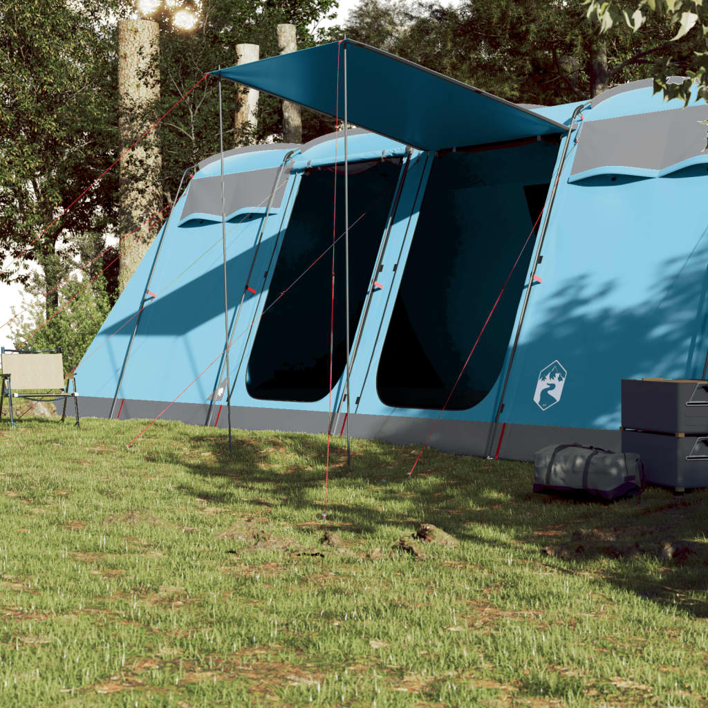 vidaXL Family Tent Tunnel 8-Person Blue Waterproof