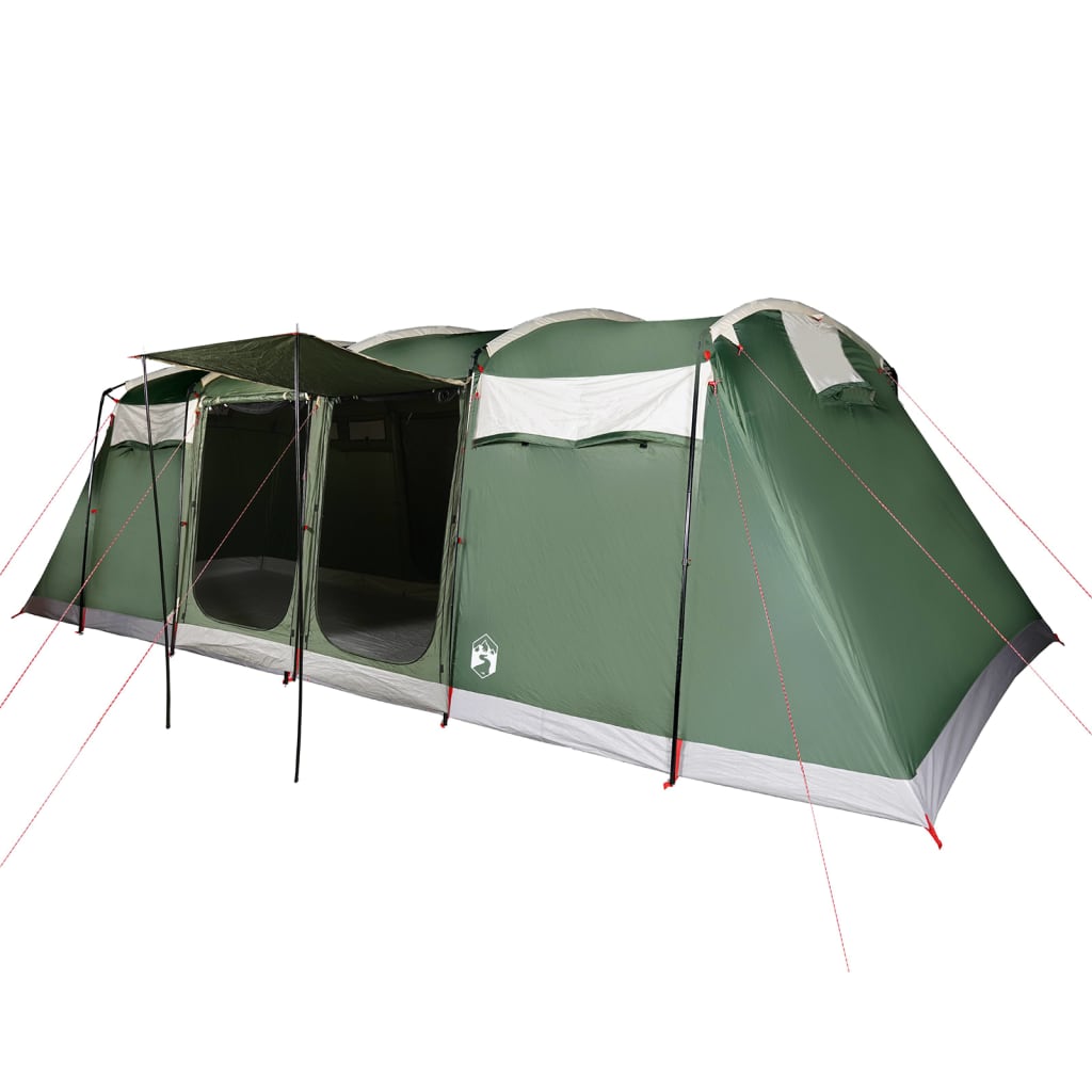 vidaXL Family Tent Tunnel 10-Person Green Waterproof