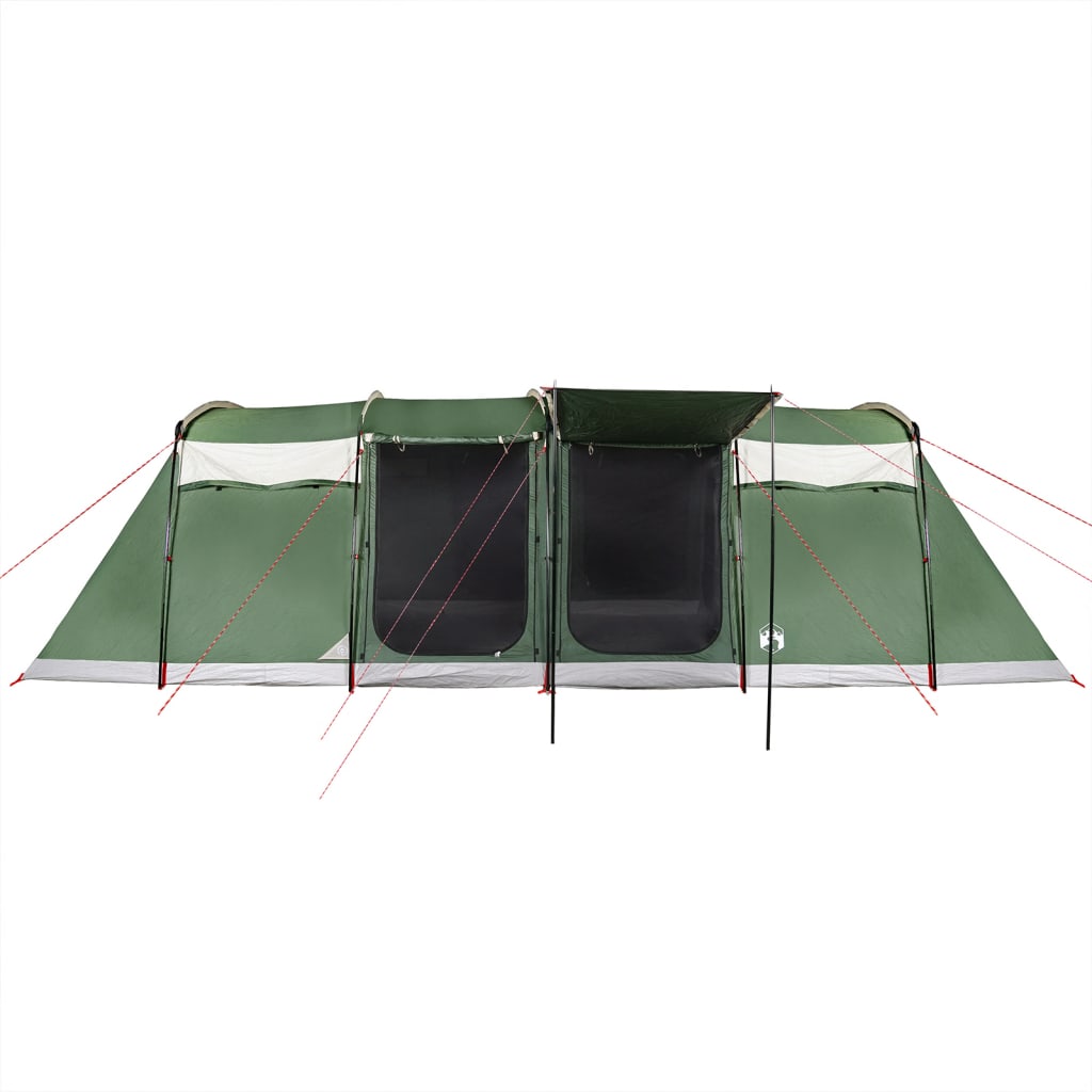 vidaXL Family Tent Tunnel 10-Person Green Waterproof