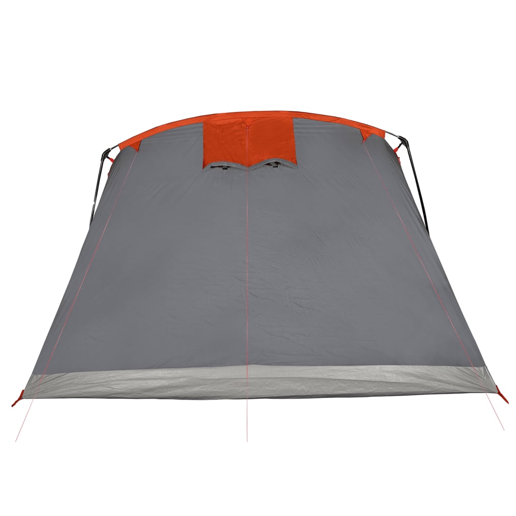 vidaXL Family Tent Tunnel 10-Person Grey and Orange Waterproof