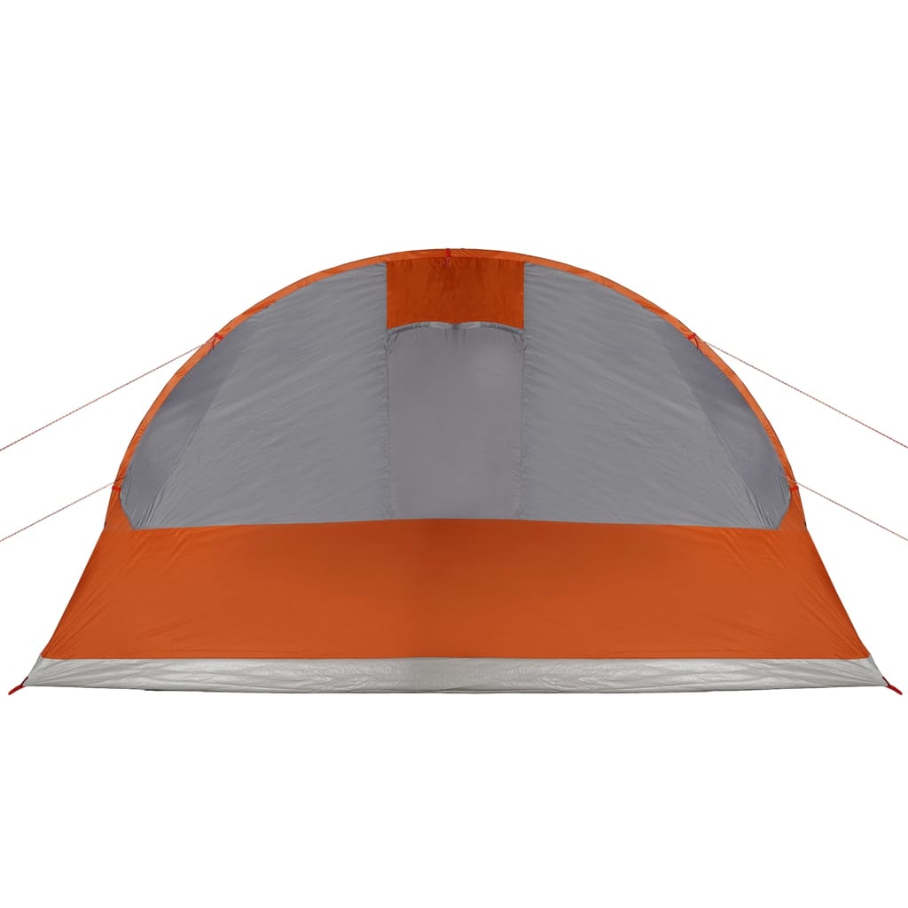 vidaXL Family Tent Tunnel 7-Person Grey and Orange Waterproof