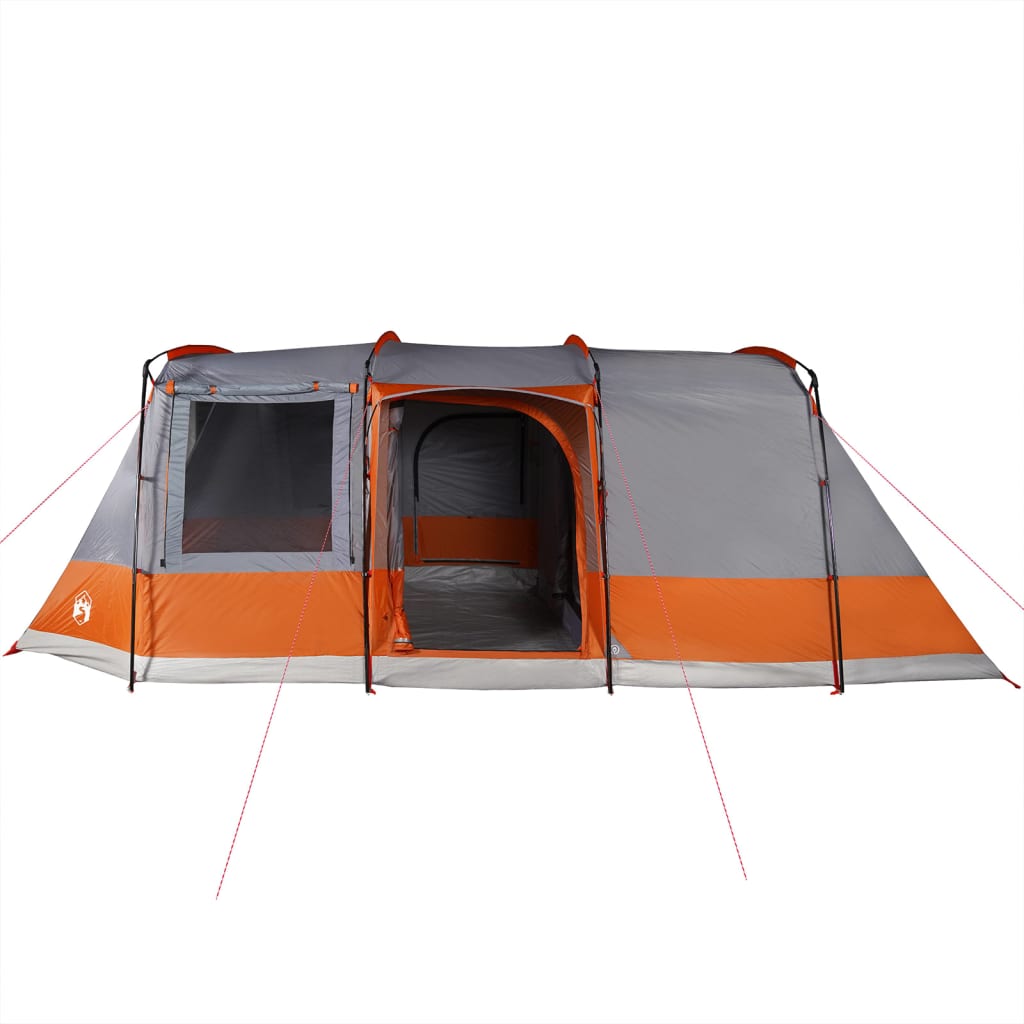 vidaXL Camping Tent Tunnel 4-Person Grey and Orange Waterproof