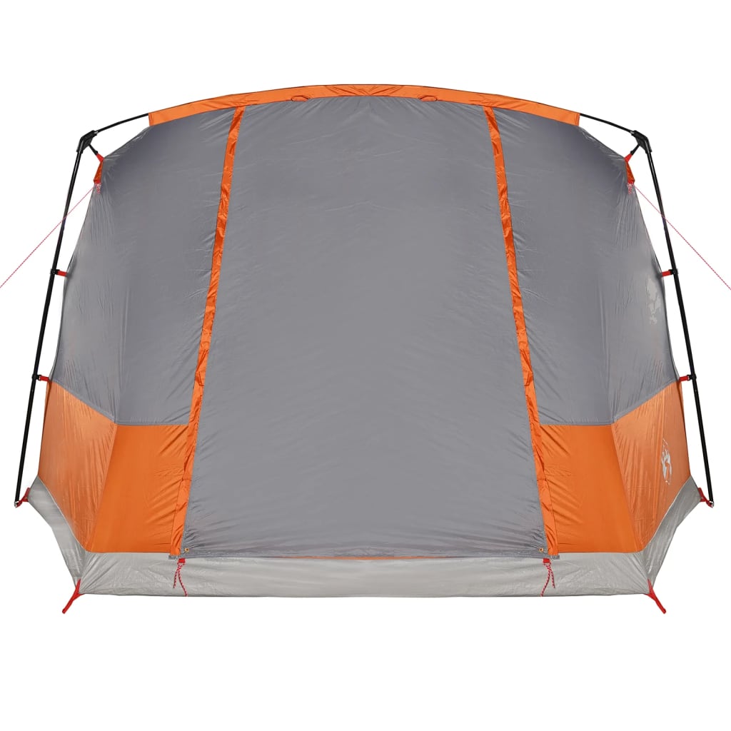 vidaXL Camping Tent Tunnel 4-Person Grey and Orange Waterproof