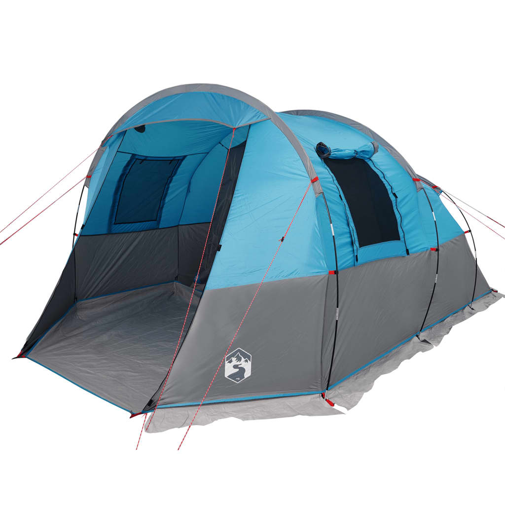 vidaXL Camping Tent Tunnel 4-Person Blue Waterproof