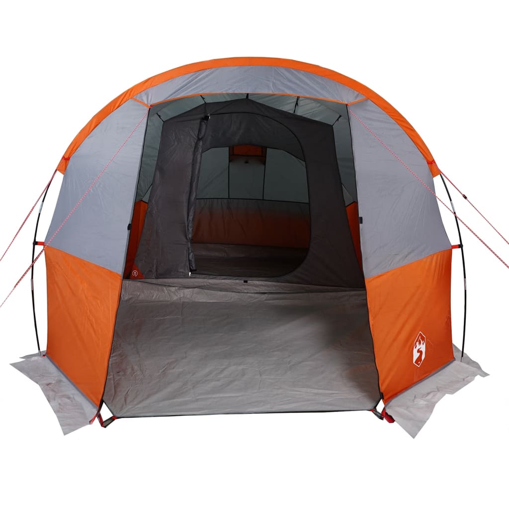 vidaXL Camping Tent Tunnel 4-Person Grey and Orange Waterproof