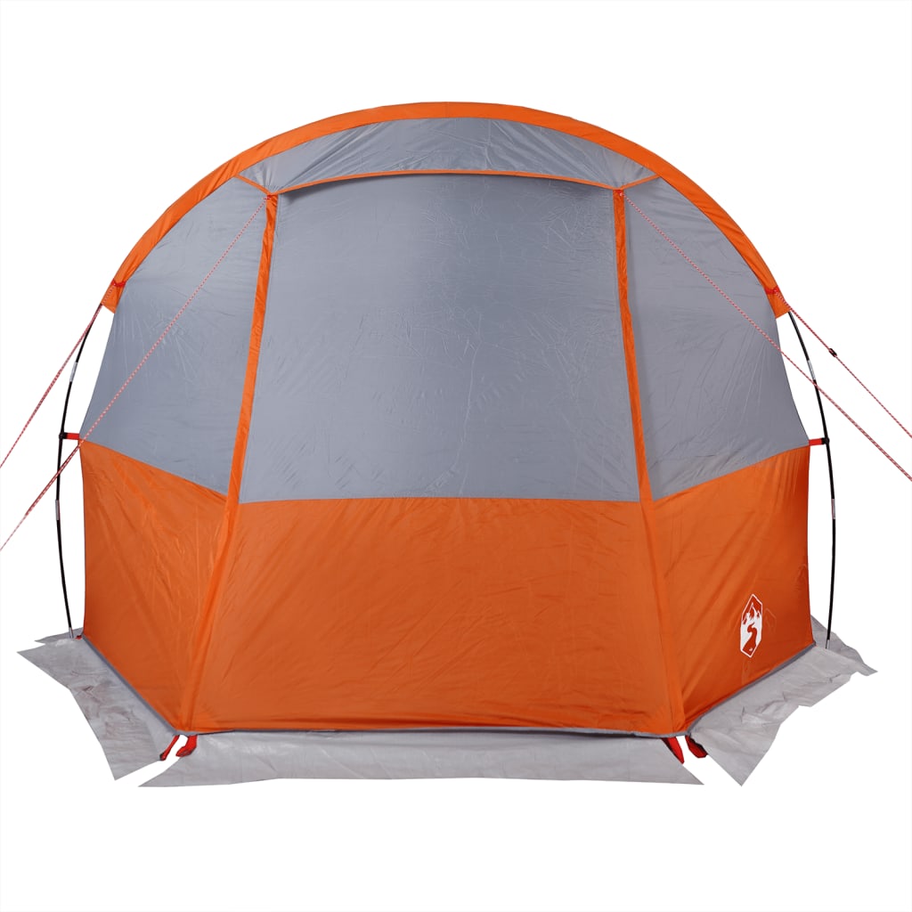 vidaXL Camping Tent Tunnel 4-Person Grey and Orange Waterproof