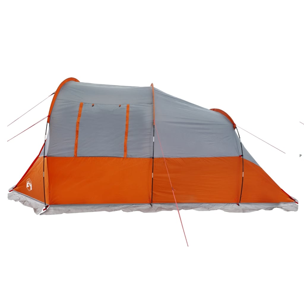 vidaXL Camping Tent Tunnel 4-Person Grey and Orange Waterproof