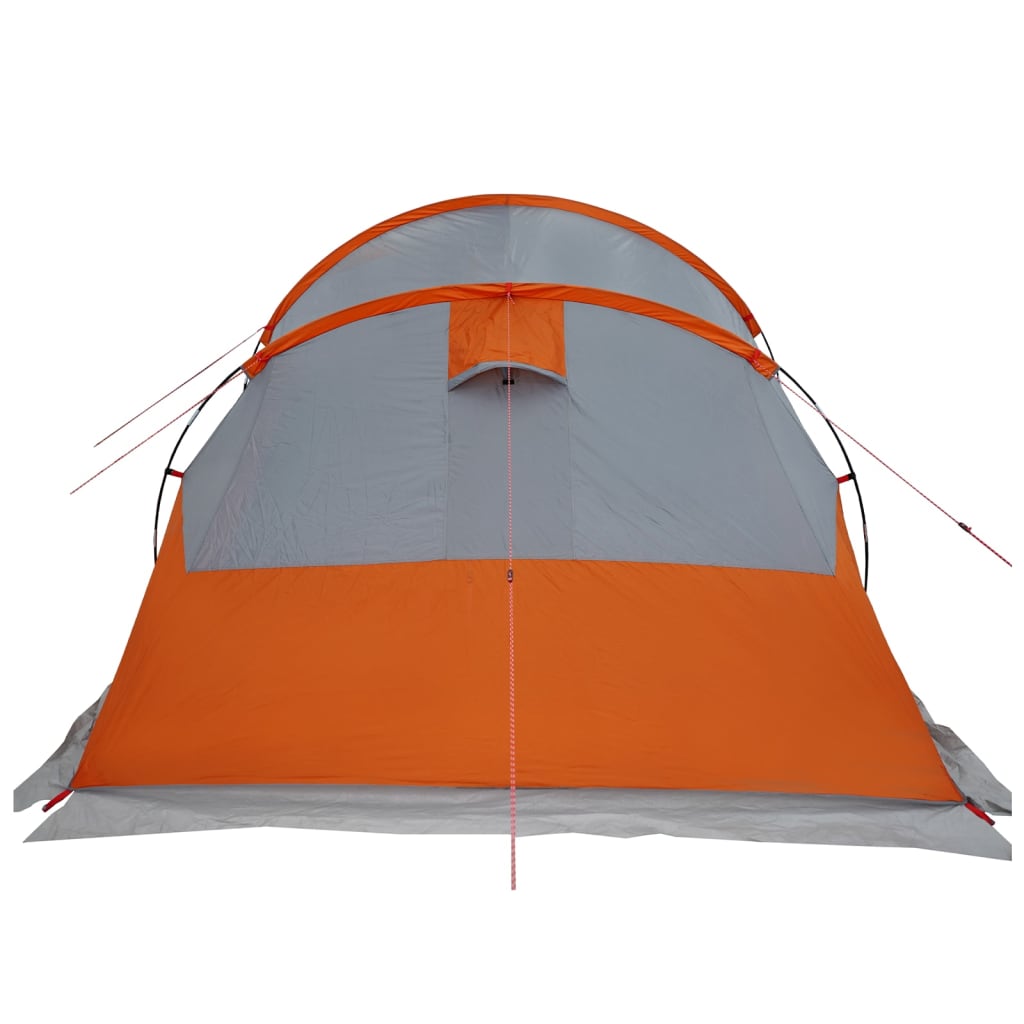 vidaXL Camping Tent Tunnel 4-Person Grey and Orange Waterproof