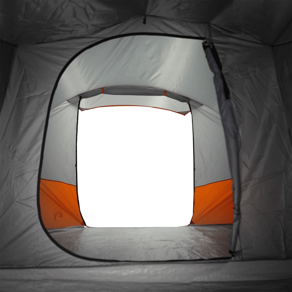 vidaXL Camping Tent Tunnel 4-Person Grey and Orange Waterproof