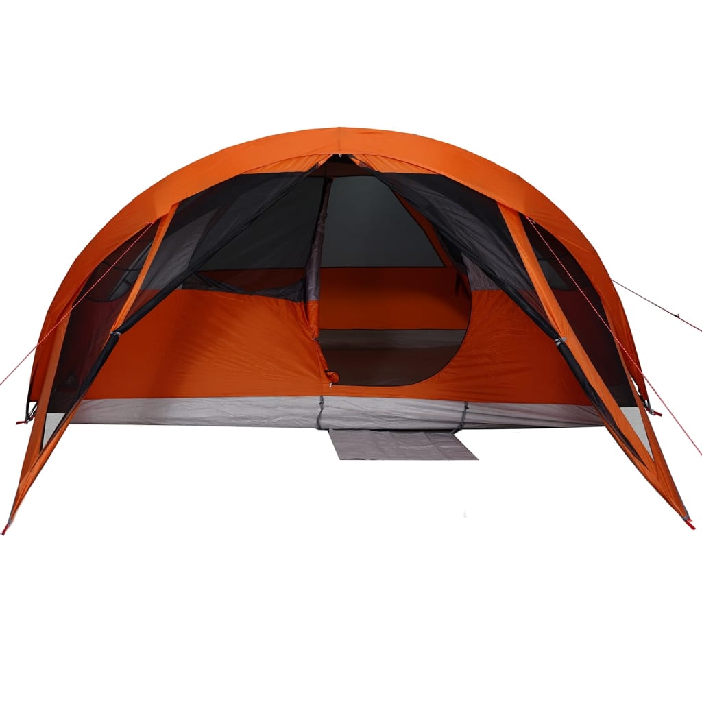 vidaXL Family Tent Cabin 6-Person Grey and Orange Waterproof