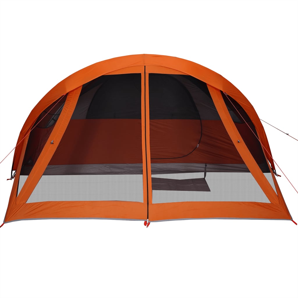 vidaXL Family Tent Cabin 6-Person Grey and Orange Waterproof