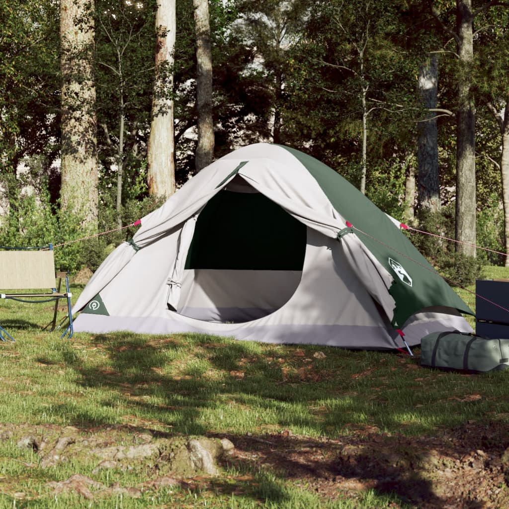 vidaXL Camping Tent Dome 2-Person Green Waterproof