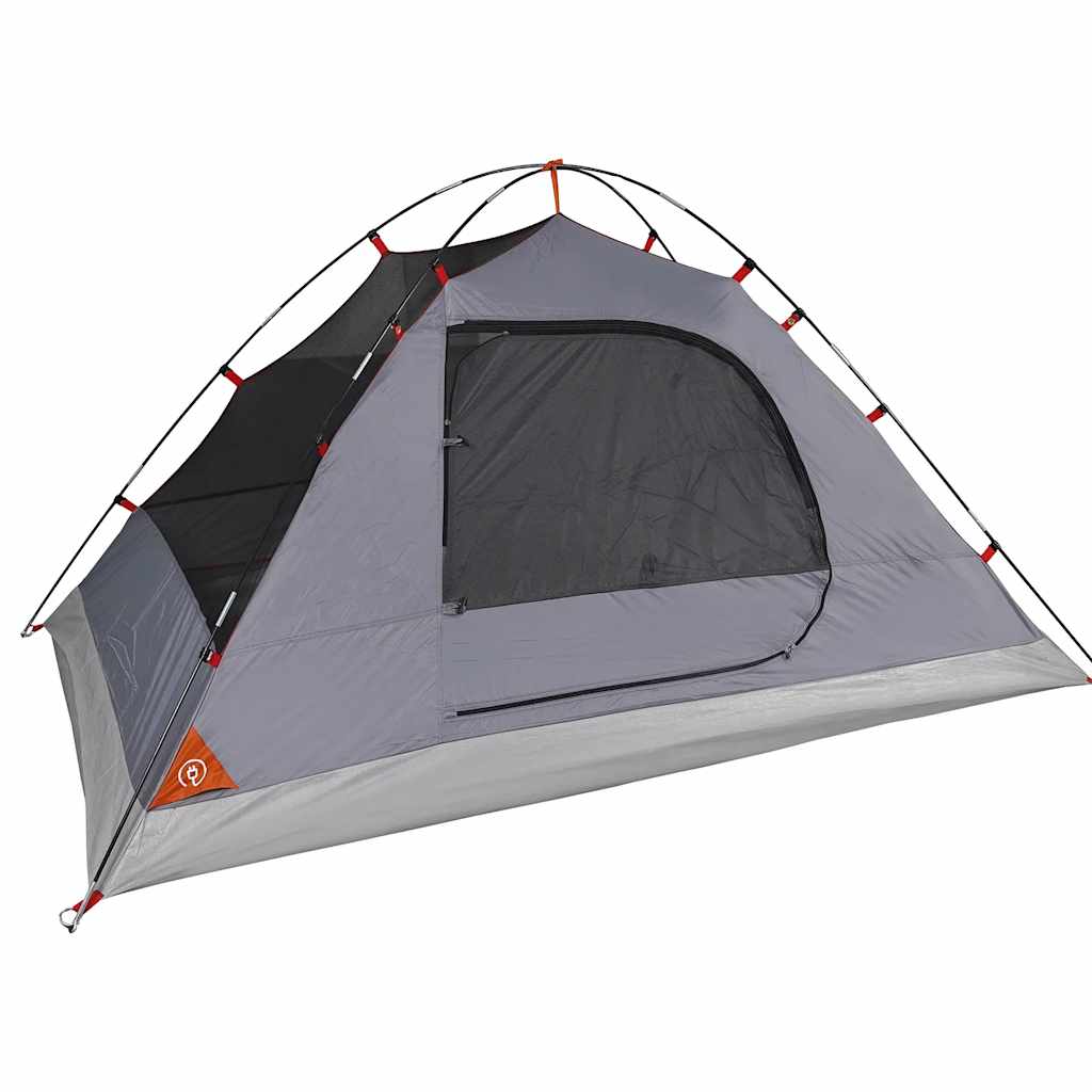 vidaXL Camping Tent Dome 2-Person Grey and Orange Waterproof