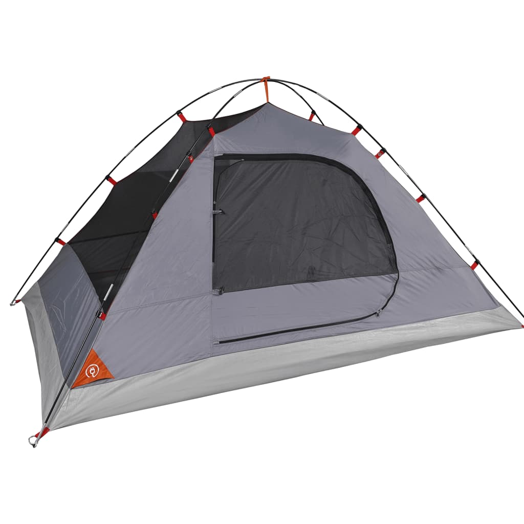 vidaXL Camping Tent Dome 4-Person Grey and Orange Waterproof