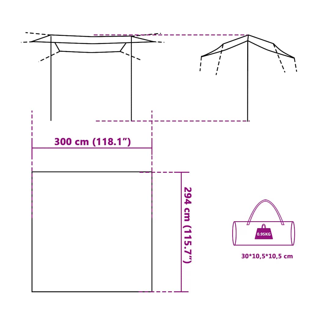 Camping Tarp Blue 300x294 cm Waterproof
