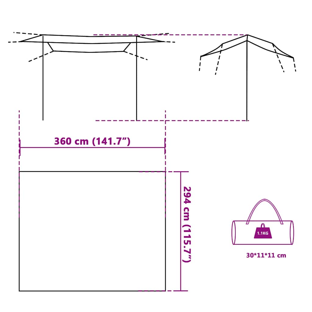 Camping Tarp Grey and Orange 360x294 cm Waterproof
