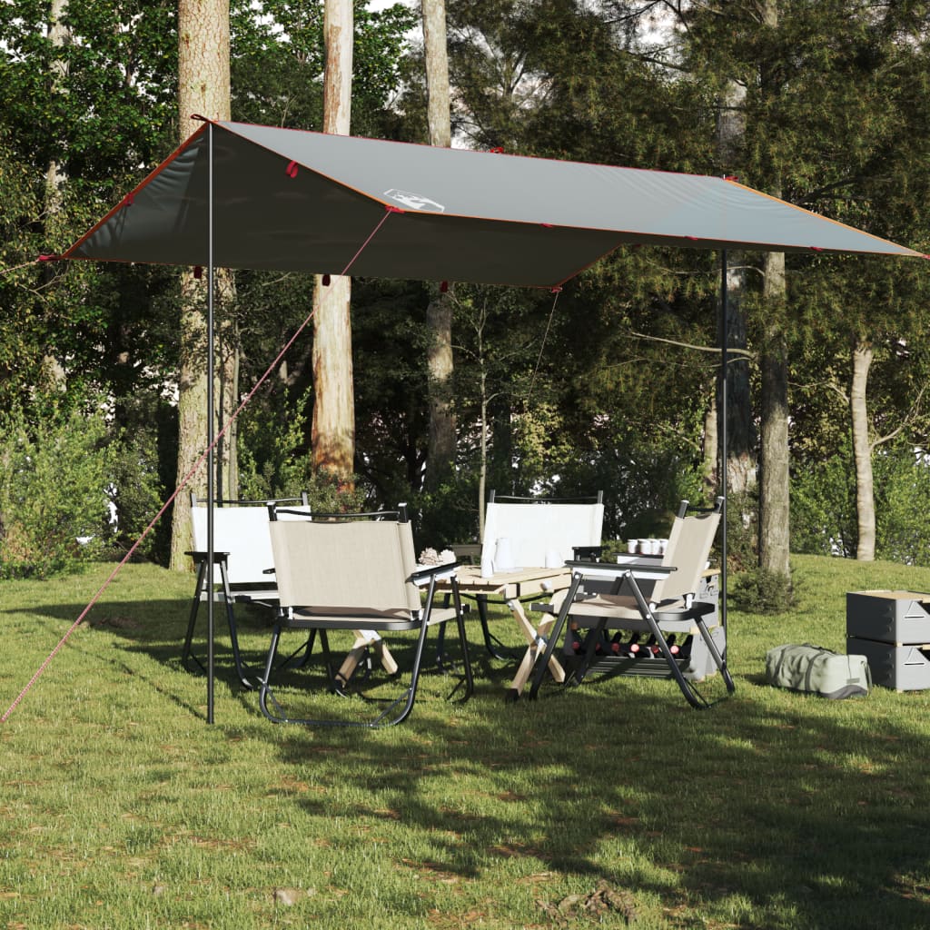 vidaXL Camping Tarp Grey and Orange 360x294 cm Waterproof