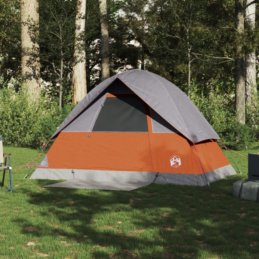 vidaXL Camping Tent Dome 2-Person Orange Waterproof