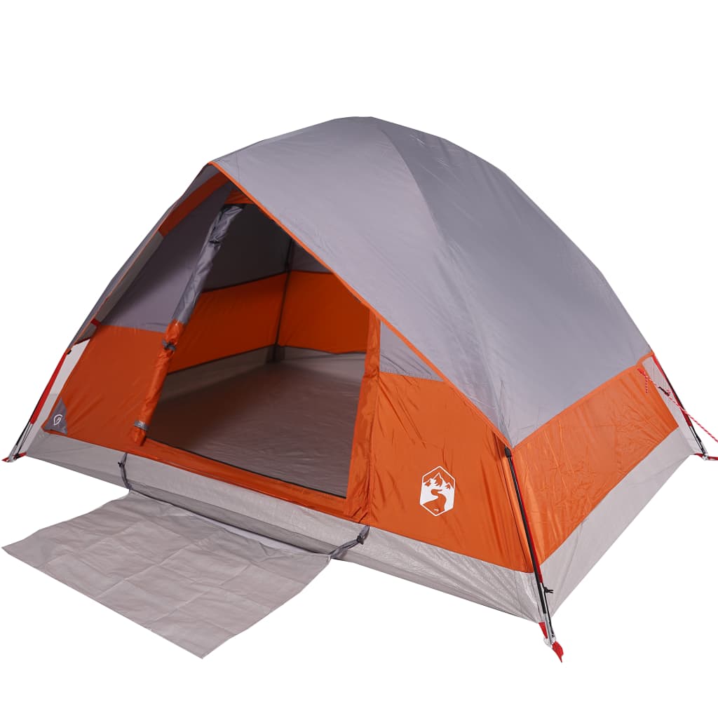 vidaXL Camping Tent Dome 2-Person Orange Waterproof