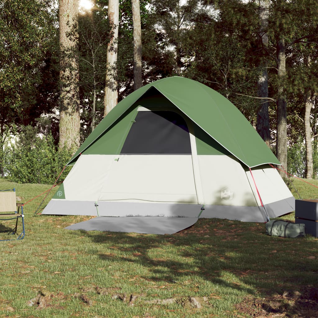 vidaXL Camping Tent Dome 3-Person Green Waterproof