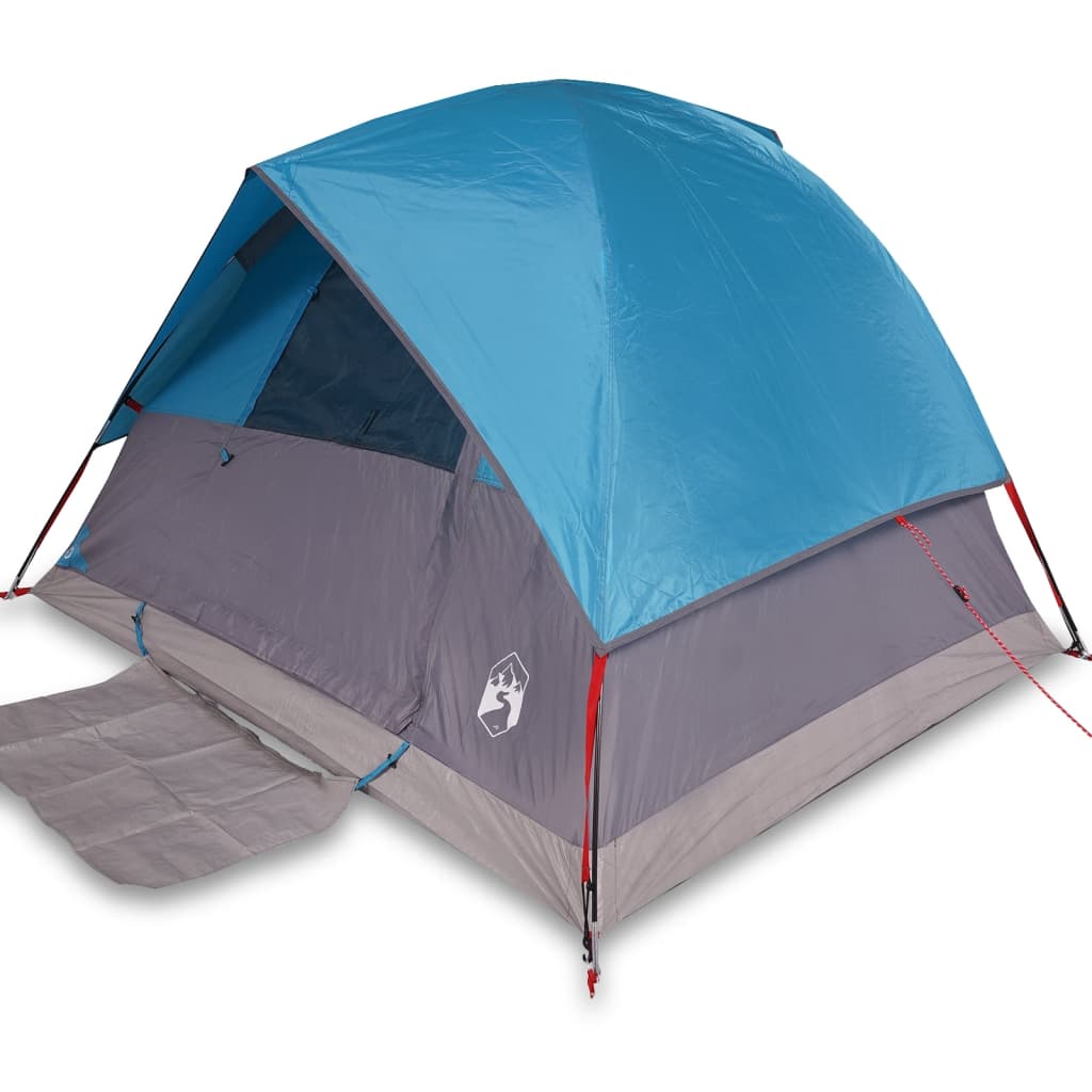 vidaXL Camping Tent Dome 3-Person Blue Waterproof