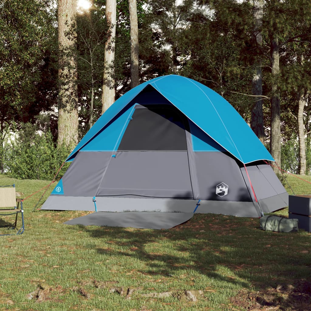 vidaXL Camping Tent Dome 3-Person Blue Waterproof