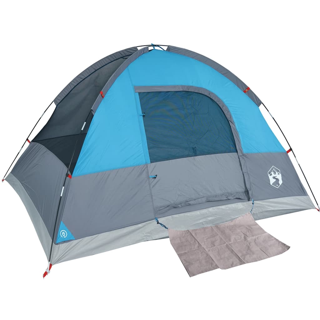 vidaXL Camping Tent Dome 3-Person Blue Waterproof