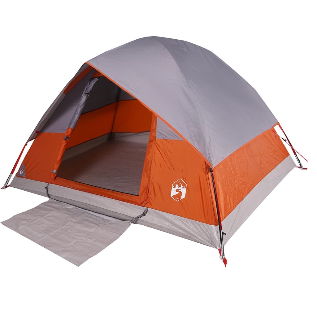 vidaXL Camping Tent Dome 3-Person Orange Waterproof