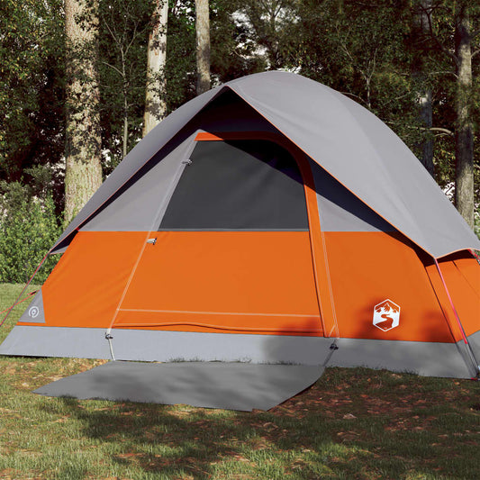 vidaXL Camping Tent Dome 3-Person Orange Waterproof