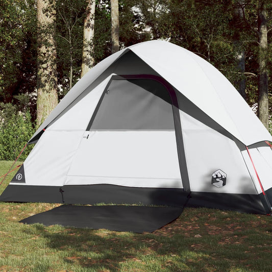 vidaXL Camping Tent Dome 3-Person White Blackout Fabric Waterproof