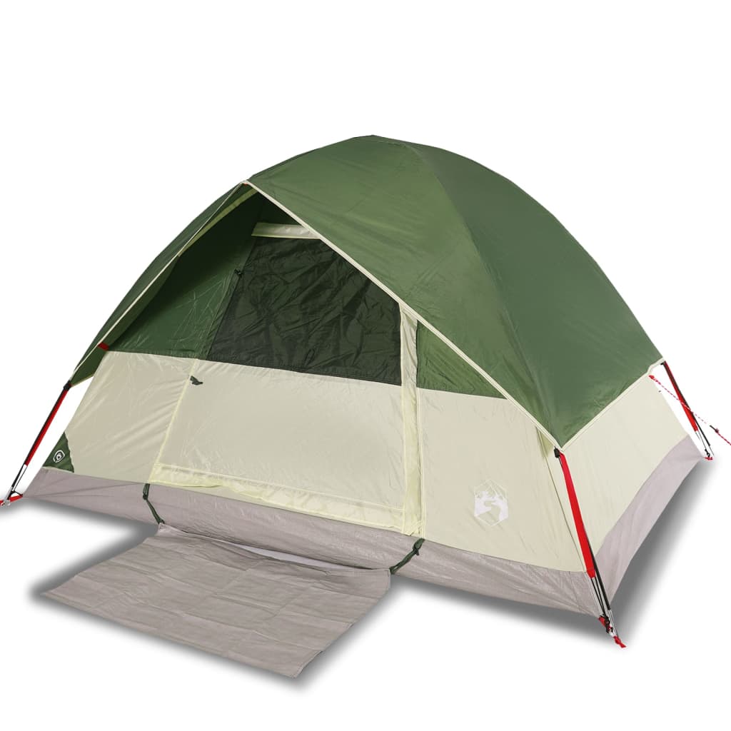 vidaXL Camping Tent Dome 4-Person Green Waterproof