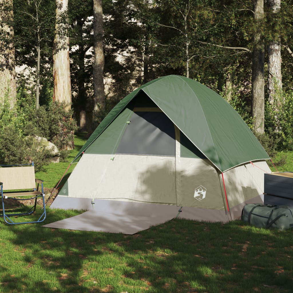 vidaXL Camping Tent Dome 4-Person Green Waterproof