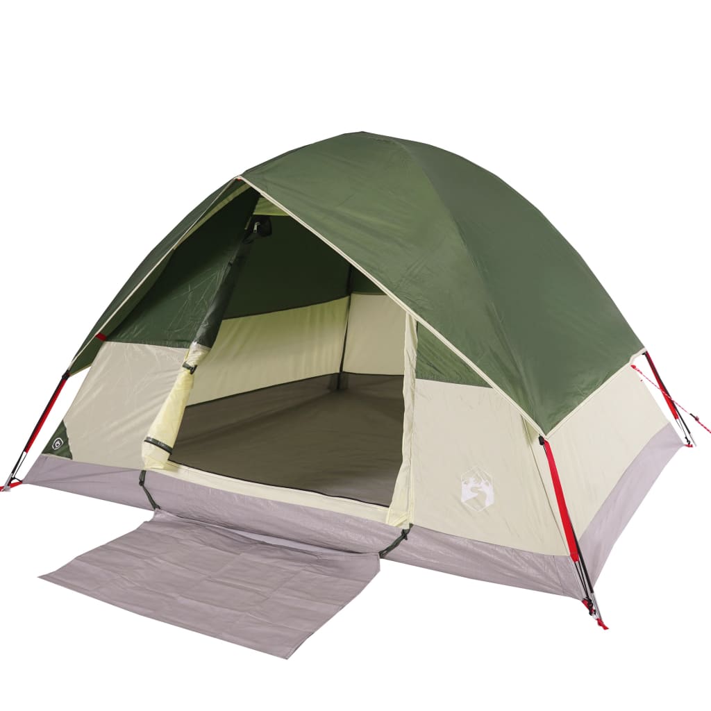 vidaXL Camping Tent Dome 4-Person Green Waterproof