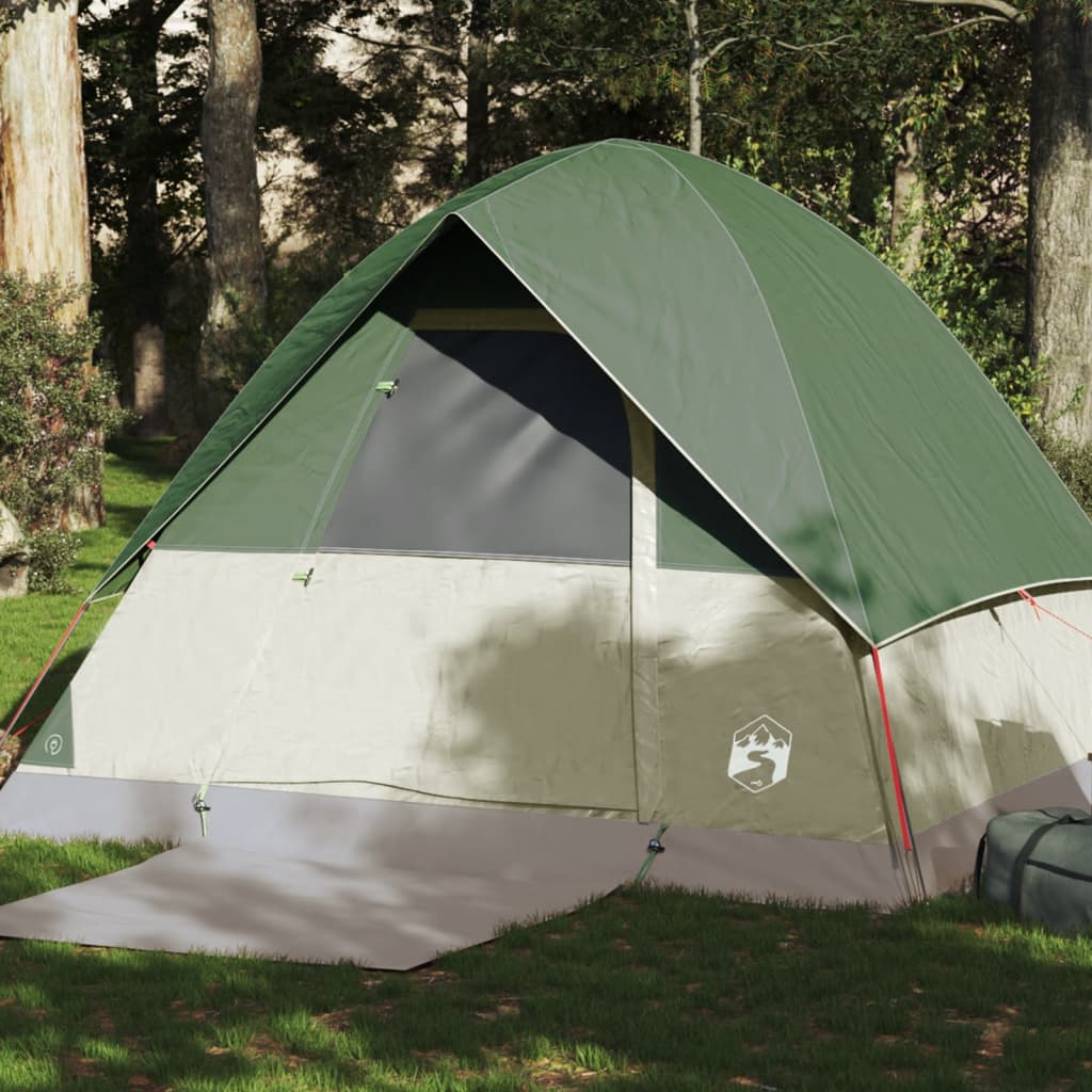 vidaXL Camping Tent Dome 4-Person Green Waterproof