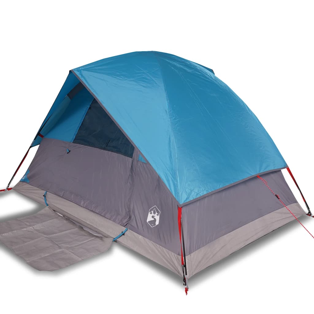 vidaXL Camping Tent Dome 4-Person Blue Waterproof