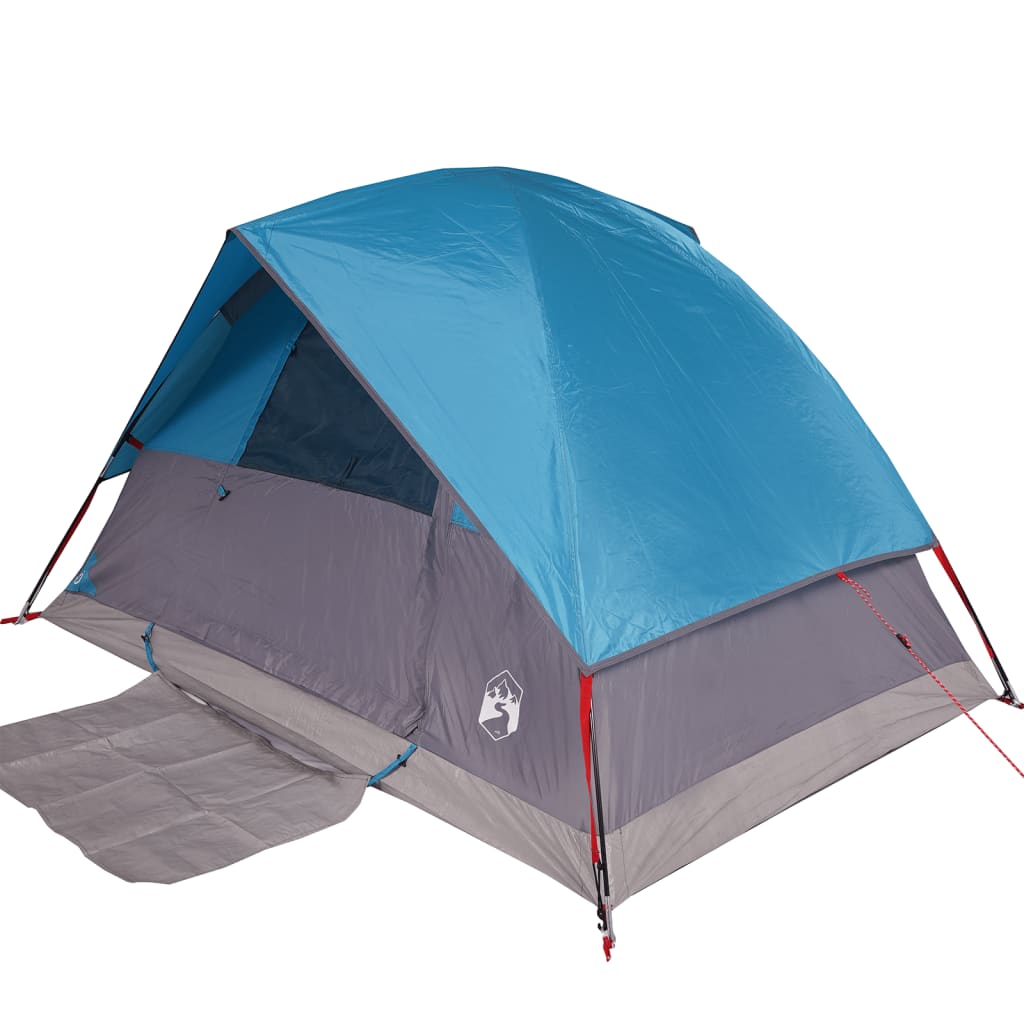 vidaXL Camping Tent Dome 4-Person Blue Waterproof