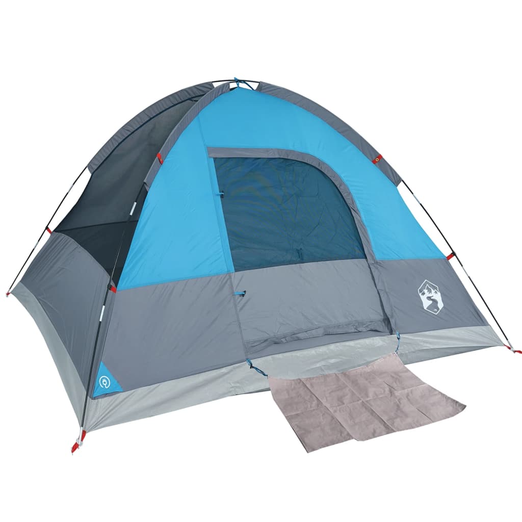 vidaXL Camping Tent Dome 4-Person Blue Waterproof