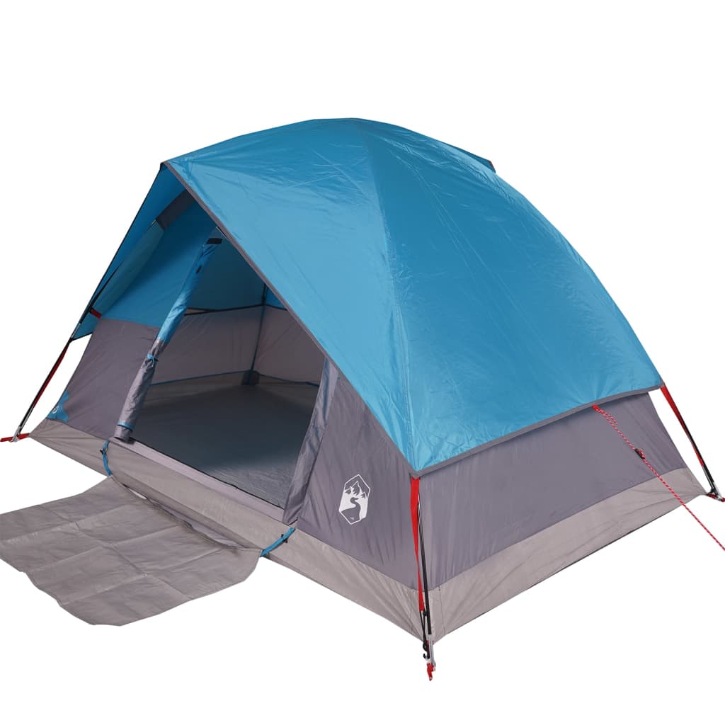 vidaXL Camping Tent Dome 4-Person Blue Waterproof