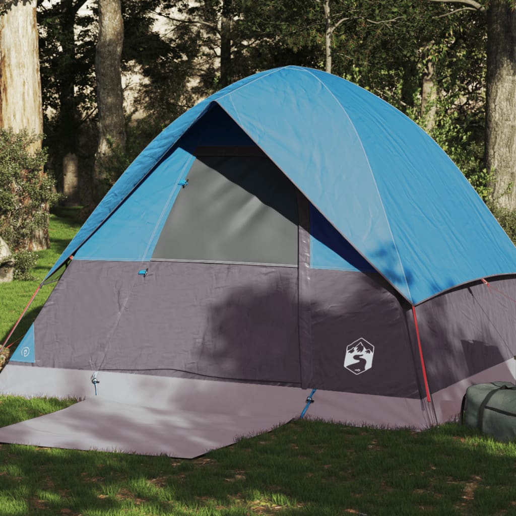 vidaXL Camping Tent Dome 4-Person Blue Waterproof