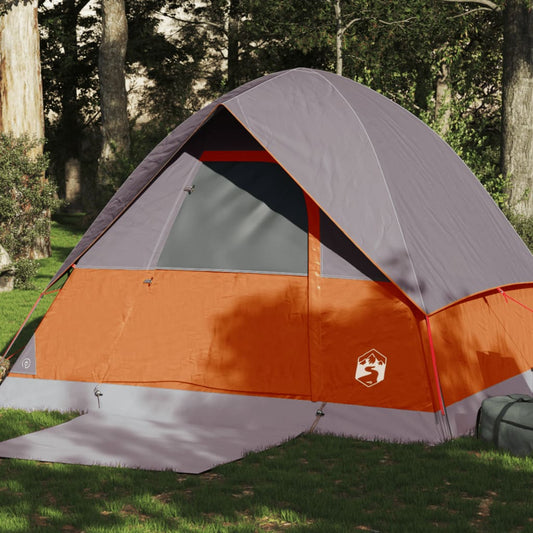 vidaXL Camping Tent Dome 4-Person Orange Waterproof