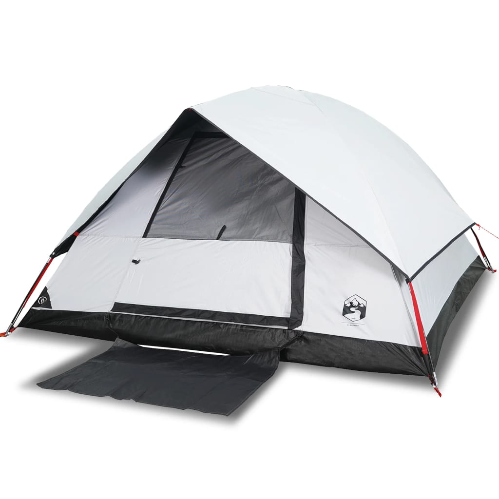 vidaXL Camping Tent Dome 4-Person White Blackout Fabric Waterproof