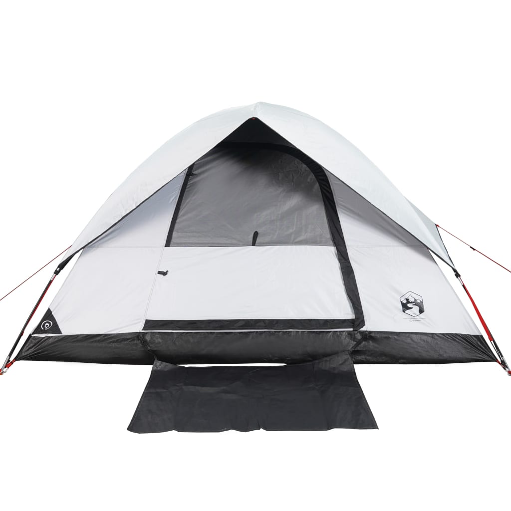 vidaXL Camping Tent Dome 4-Person White Blackout Fabric Waterproof