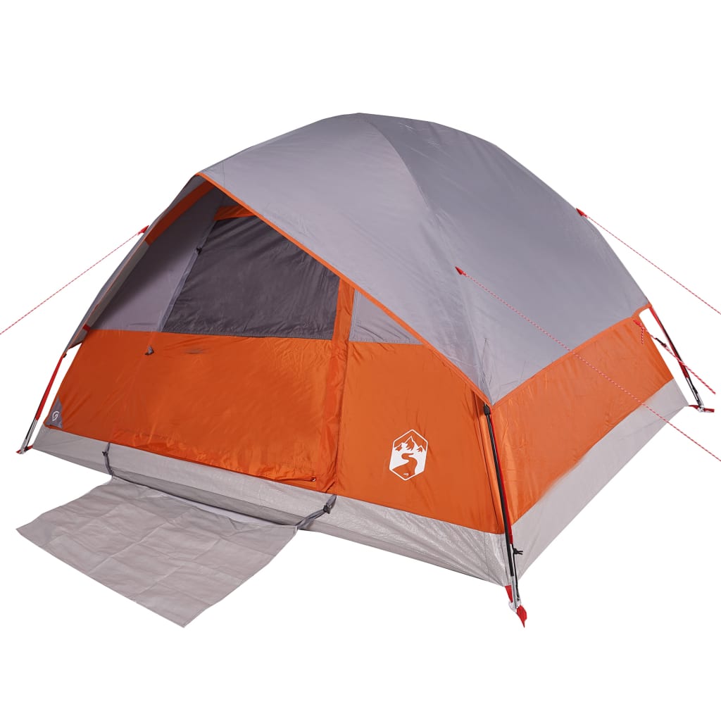 vidaXL Family Tent Dome 6-Person Orange Waterproof