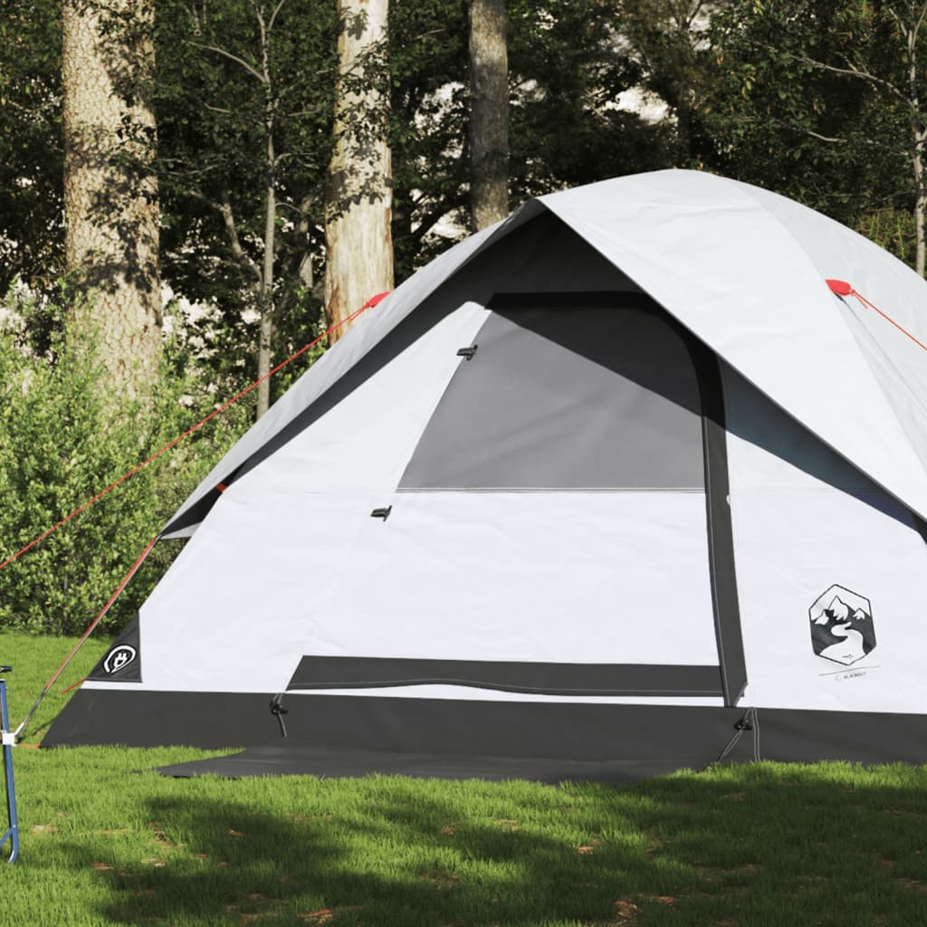 vidaXL Family Tent Dome 6-Person White Blackout Fabric Waterproof