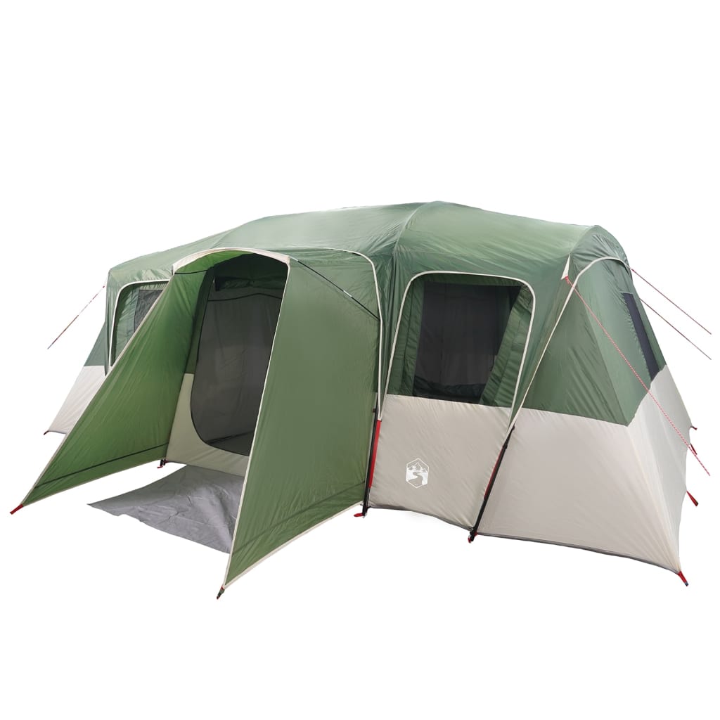 vidaXL Family Tent Tunnel 16-Person Green Waterproof