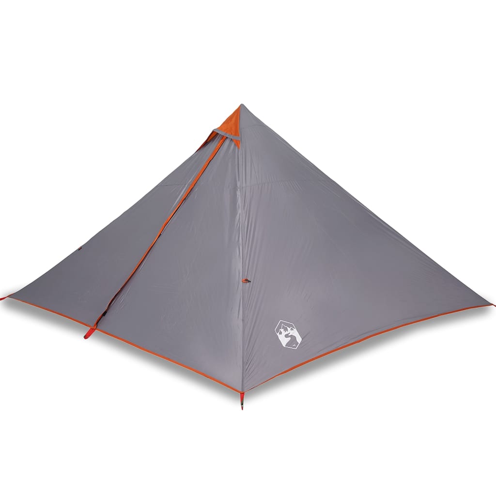 vidaXL Family Tent Tipi 7-Person Grey and Orange Waterproof