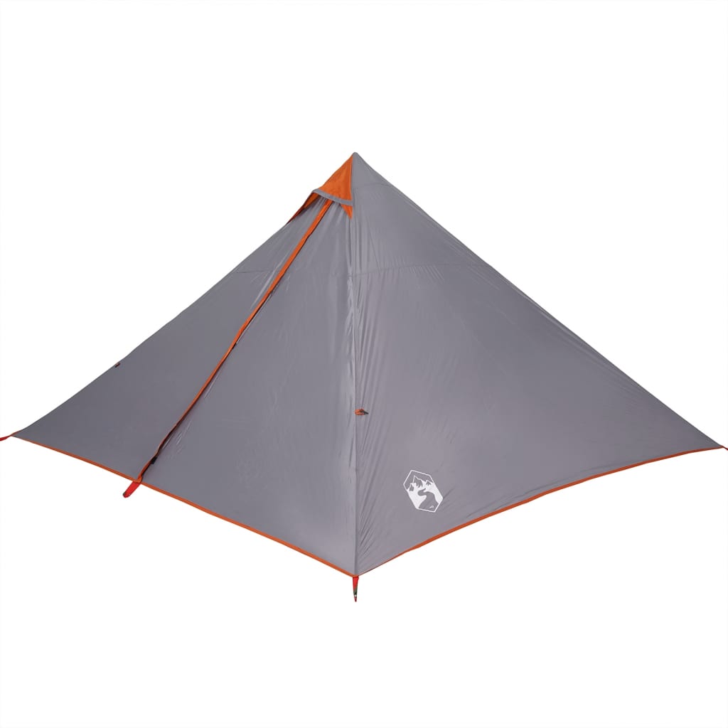 vidaXL Family Tent Tipi 7-Person Grey and Orange Waterproof